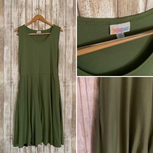 LuLaRoe 2XL Olive Green Nicki Tank Dress Pockets
